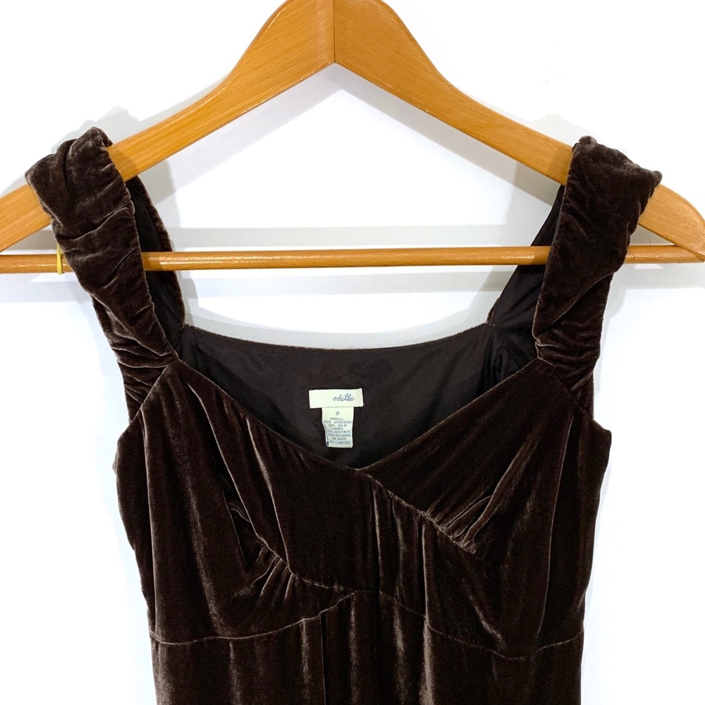 Odille Brown Velvet Midi Dress - Picture 4 of 6